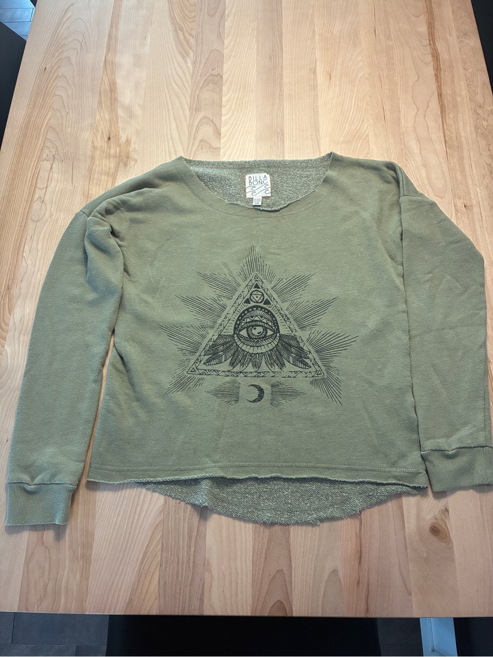 Billabong Olive Green Toweling Pullover